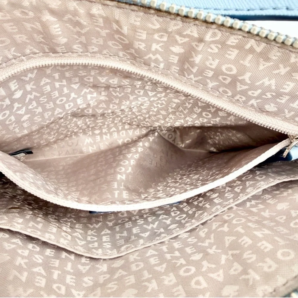 Kate Spade Sadie North South Crossbody Bag in Light Blue Silver Hardware EUC